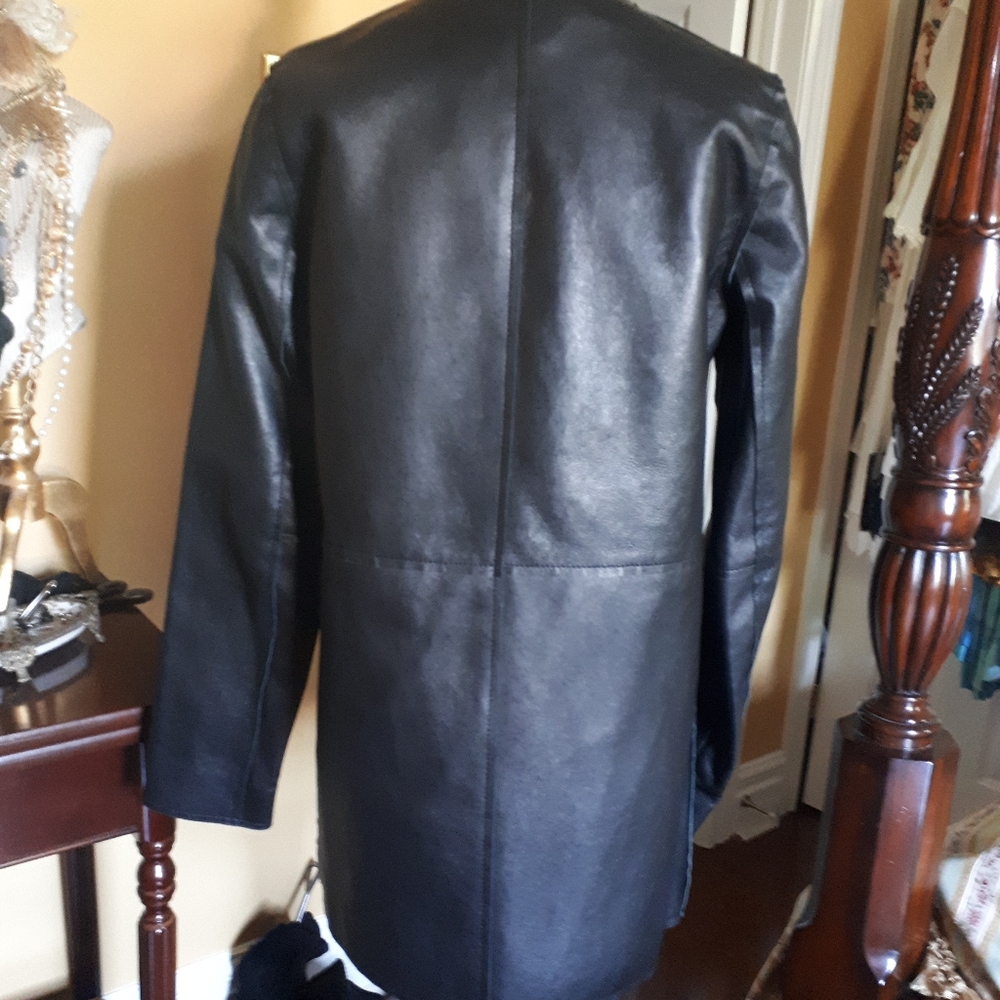 Montereggi black leather jacket - Picture 5 of 10